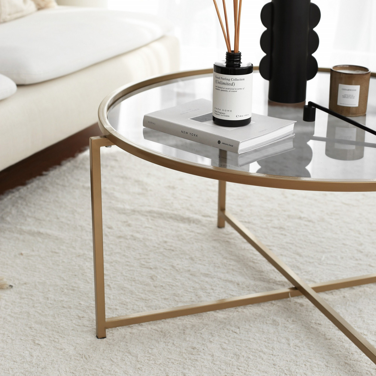 Poze Masuta de cafea Gold Sun S404F fumuriu/auriu