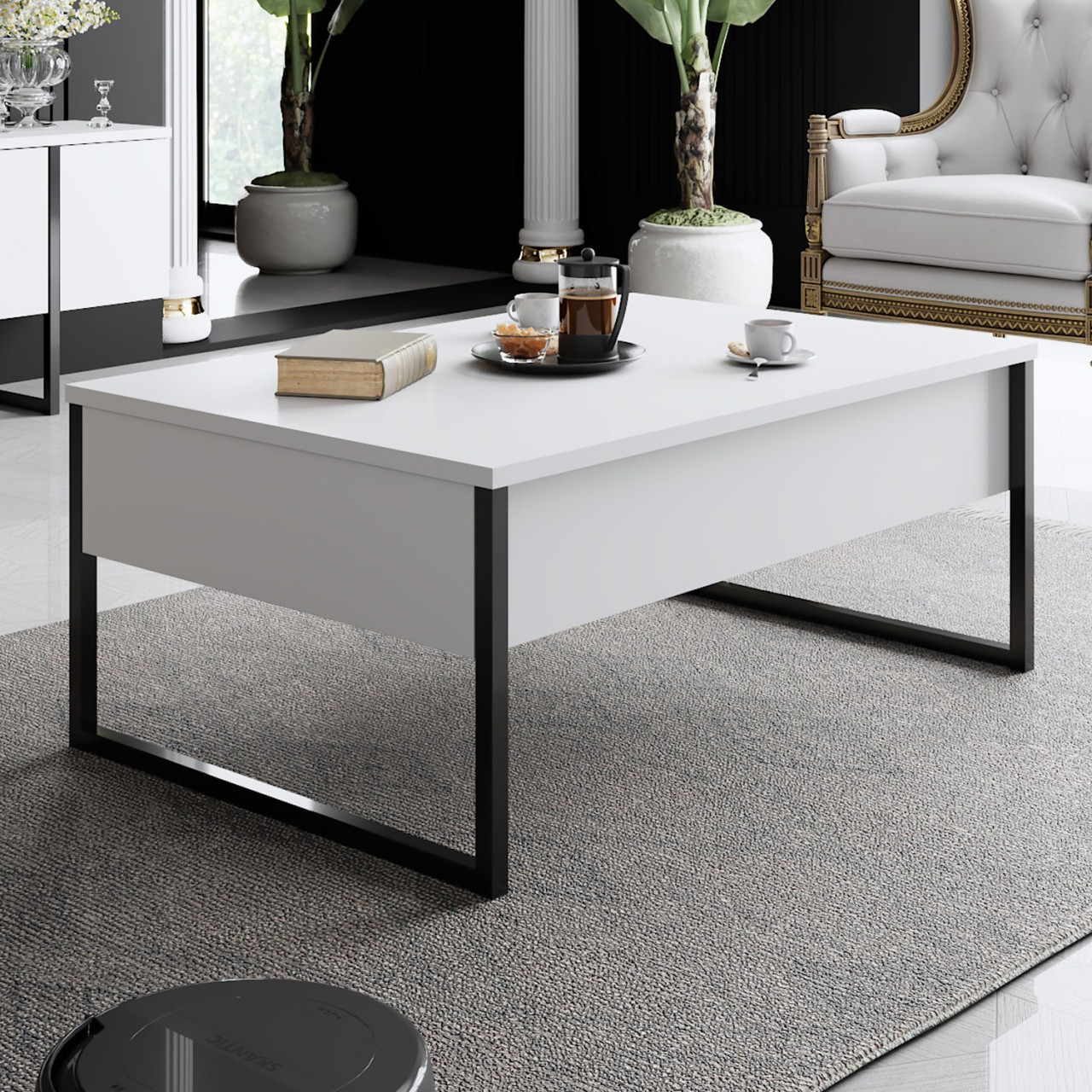 Poze Masuta de cafea Luxe alb/negru