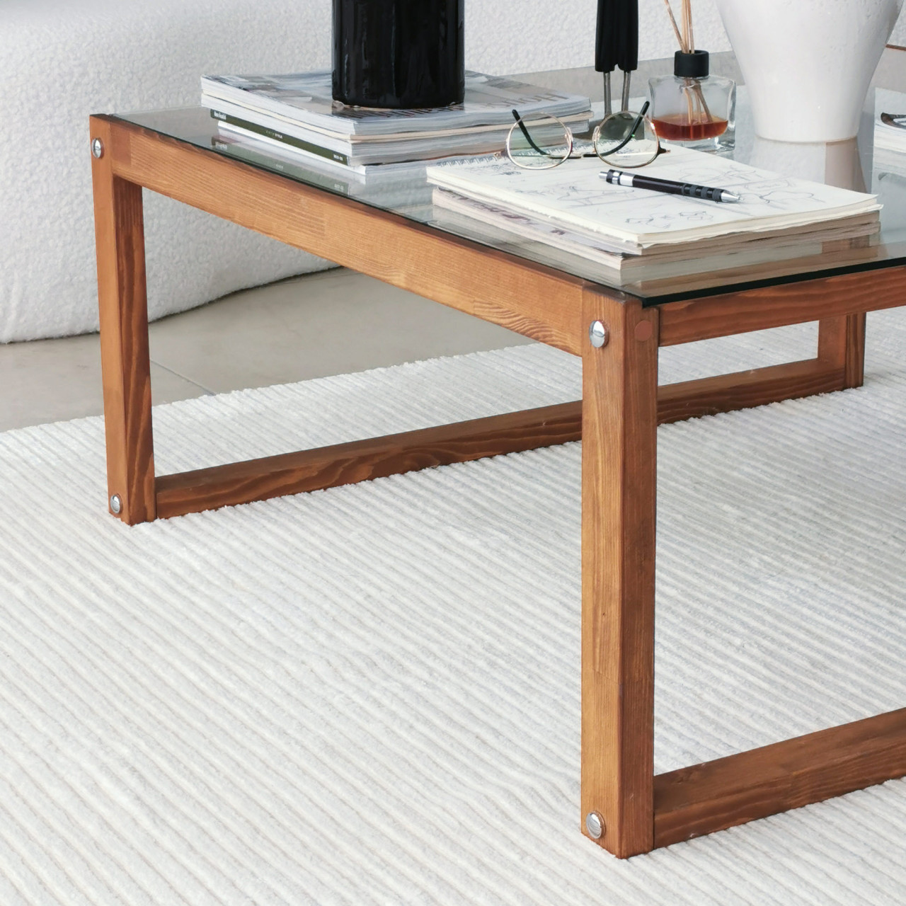 Poze Masuta de cafea Via transparent/stejar