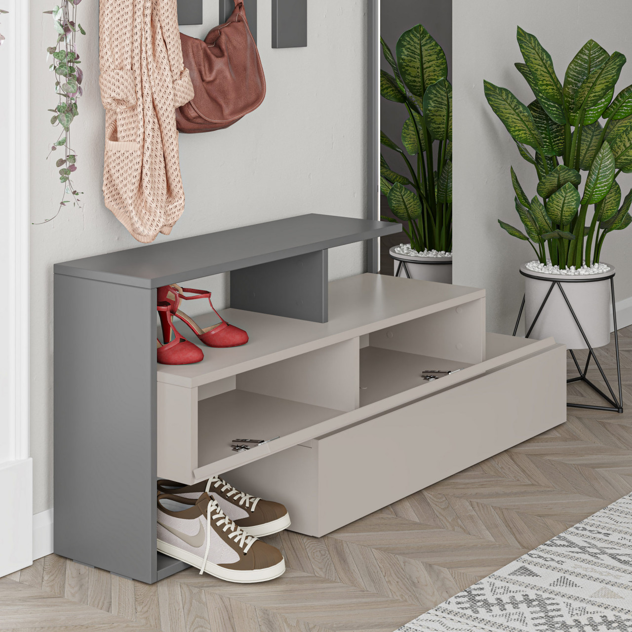 Poze Mobilier hol Ramda maro deschis / antracit