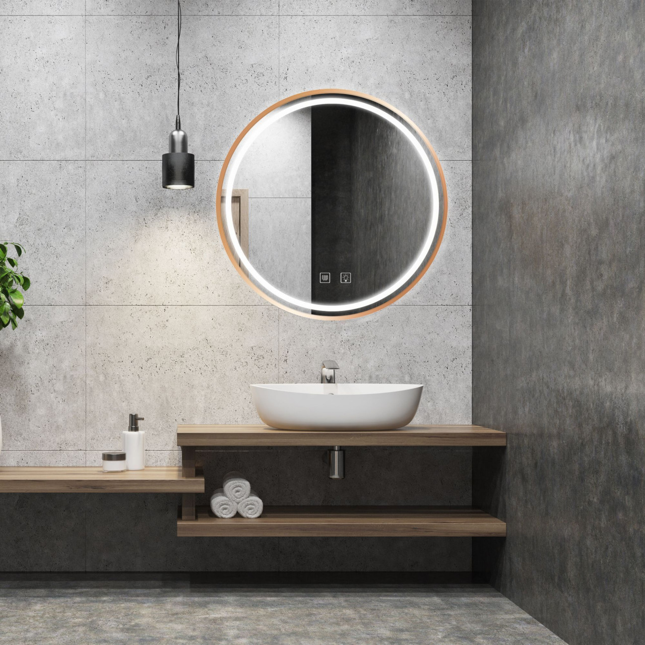 Poze Oglinda LED 90cm MMJ roz gold