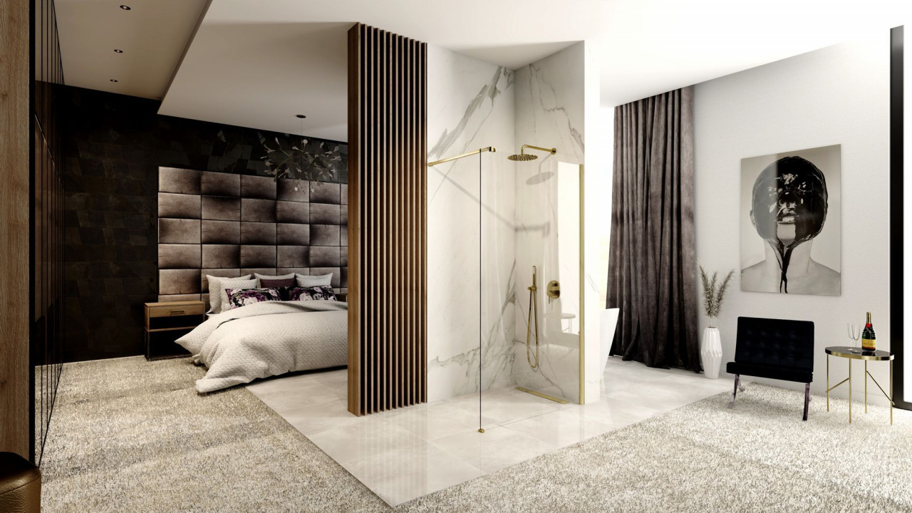 Poze Paravan de dus Aero 120 auriu periat