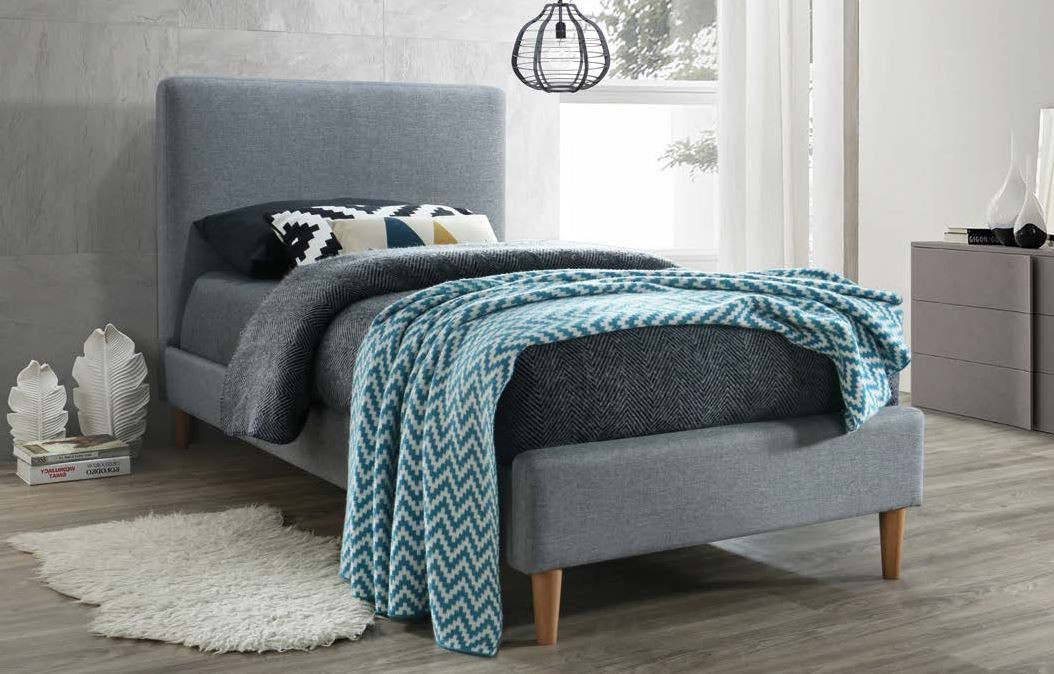 Poze Pat tapitat Acoma gri - 90x200 cm