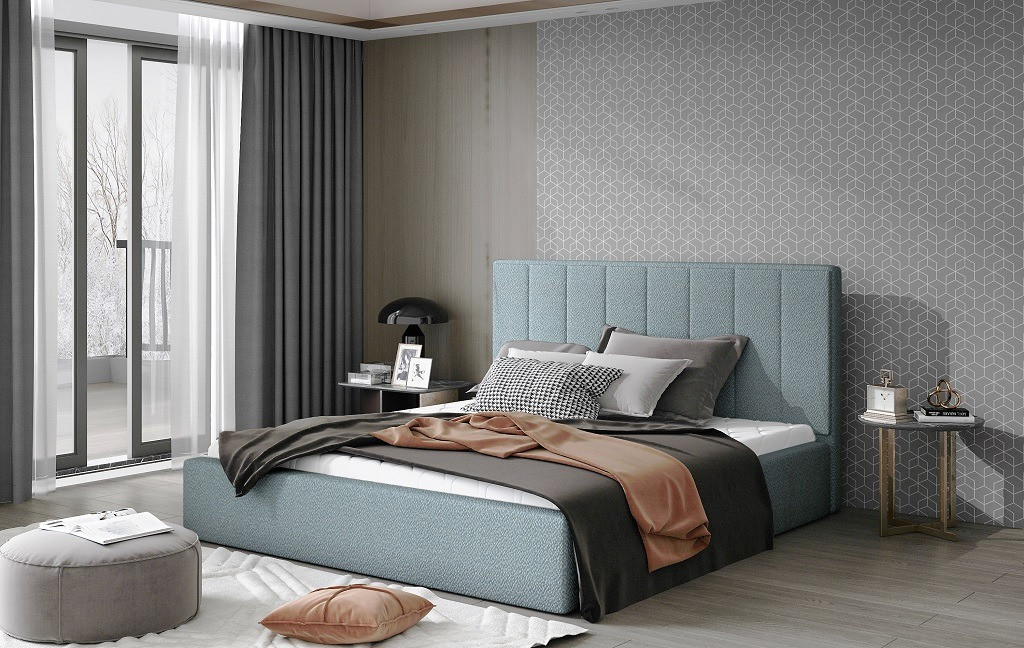 Poze Pat tapitat Audrey – 160/200, L223 x l160 x h93 cm