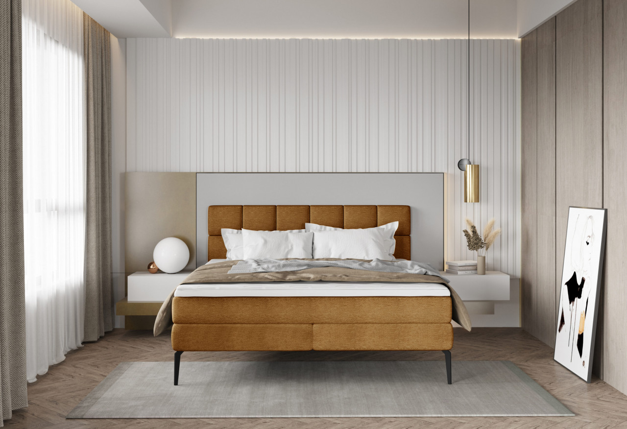 Poze Pat tapitat boxspring Adel 160x200 cm