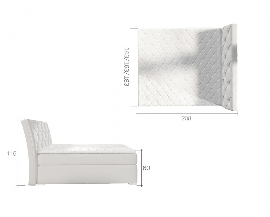 Poze Pat tapitat boxspring Balvin – 180/200 cm