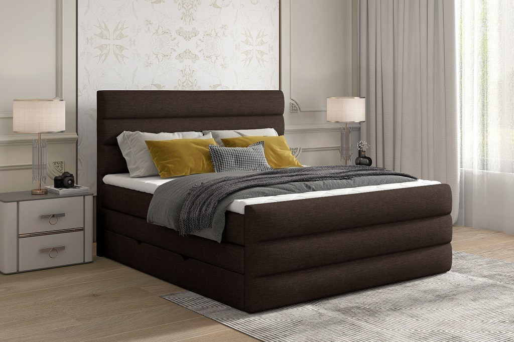 Poze Pat tapitat boxspring Cande – 140/200 cm