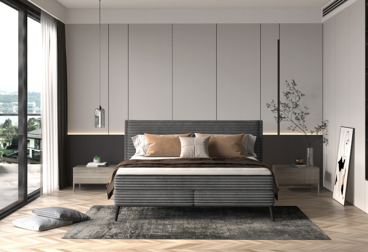 Poze Pat tapitat boxspring Harper 160x200 cm