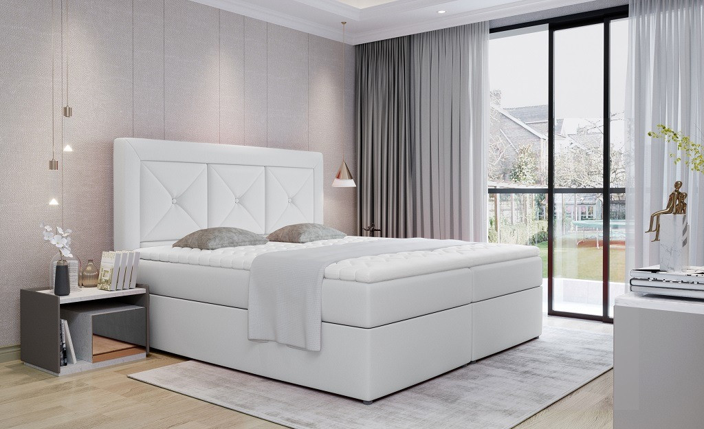Poze Pat tapitat boxspring Idris – 180/200 cm