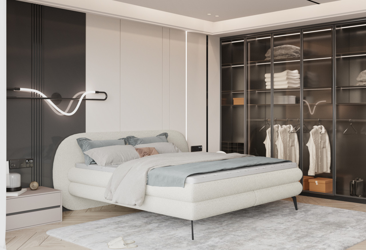 Poze Pat tapitat boxspring Ovo 160x200 cm