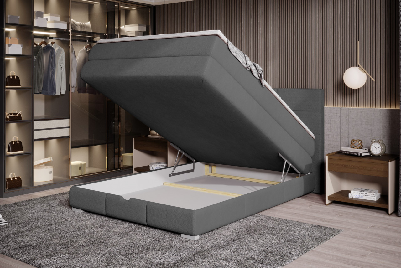 Poze Pat tapitat boxspring Rita 140x200 cm