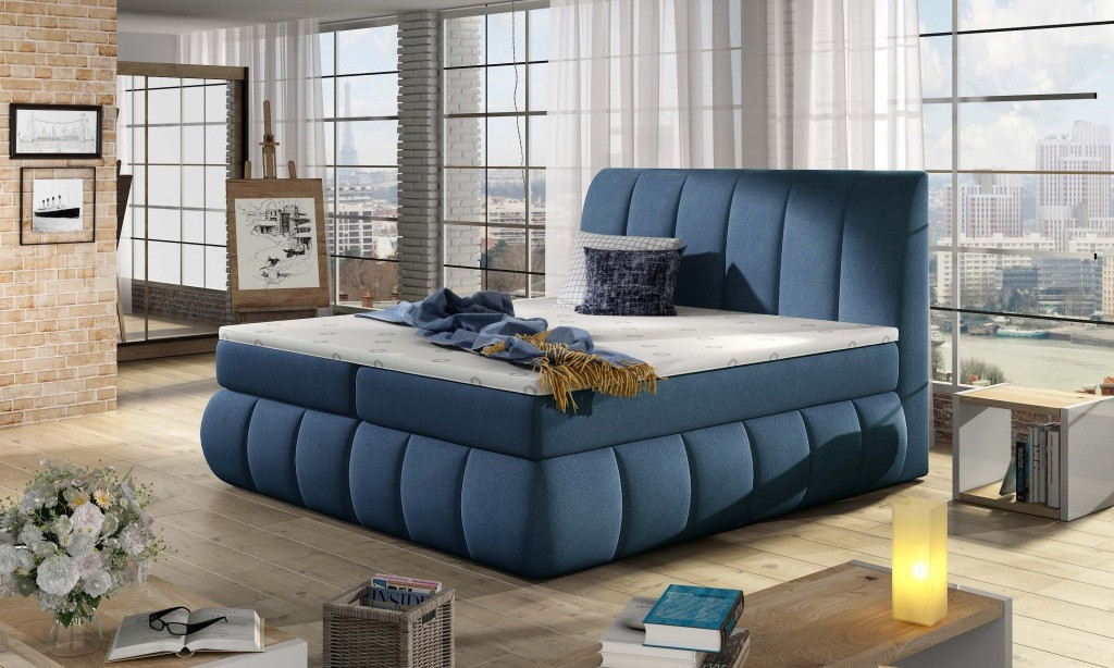Poze Pat tapitat boxspring Vincenzo – 160/200 cm