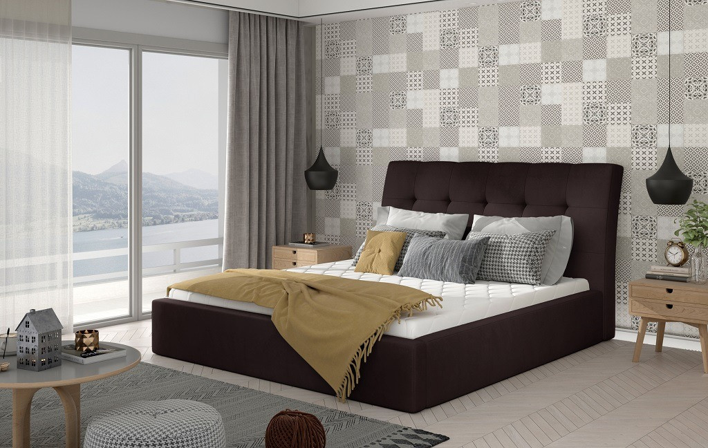 Poze Pat tapitat Inge – 160/200, L223 x l160 x h93 cm