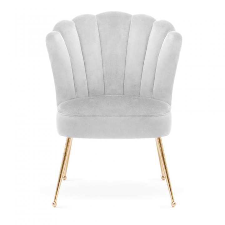 Poze Scaun Bolonia velvet gri deschis/gold - H90