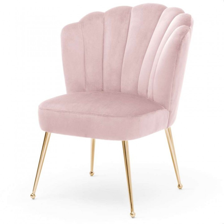 Poze Scaun Bolonia velvet roz/gold - H90