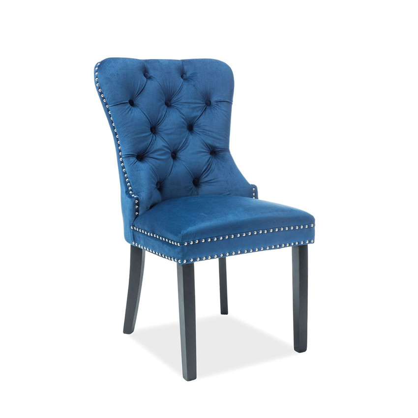 Scaun catifea august albastru - h 98 cm