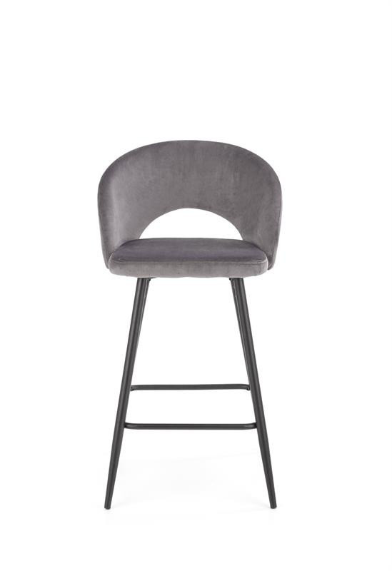 Poze Scaun de bar H-96 velvet gri - H89 cm