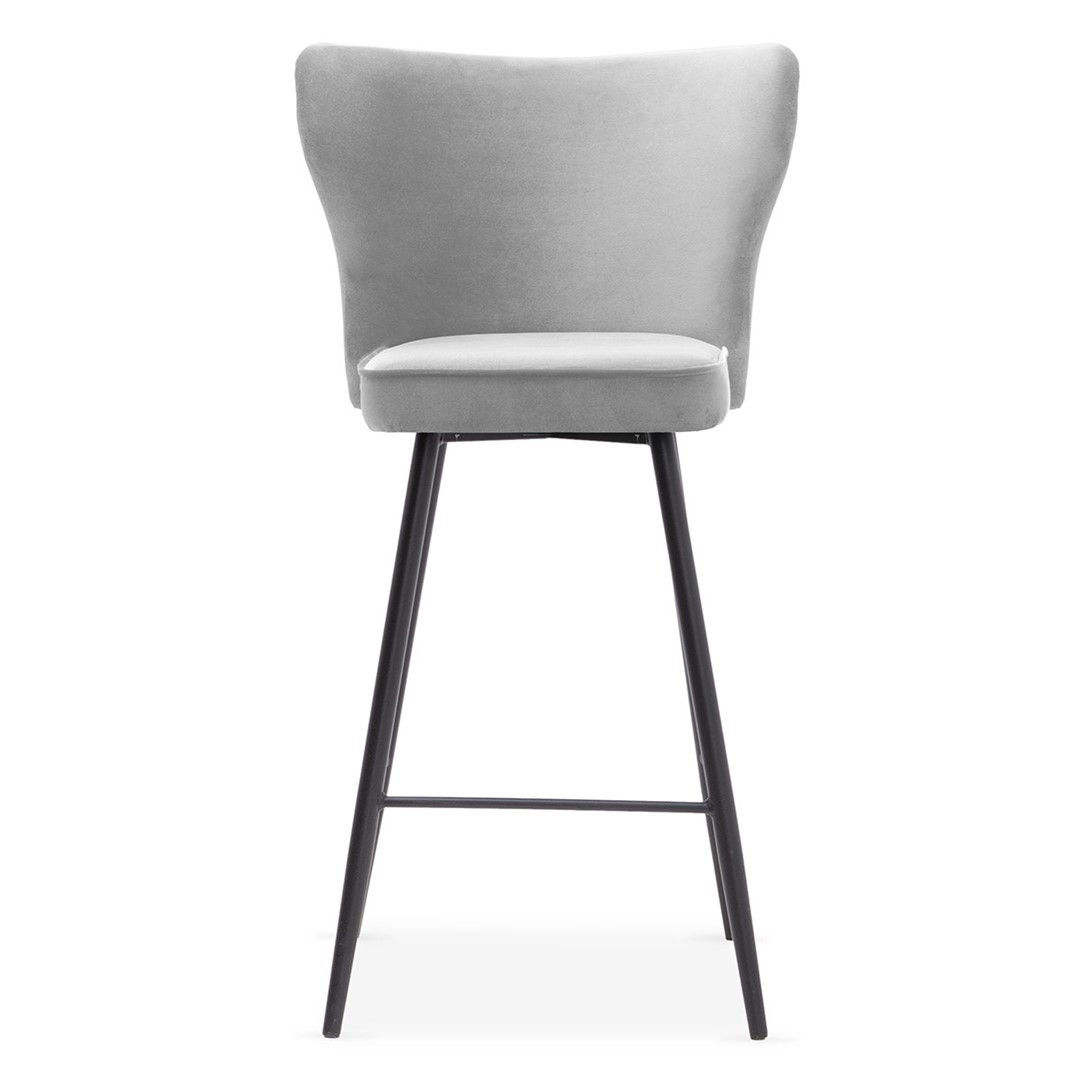 Poze Scaun de bar Modena gri picioare negru - H60 cm