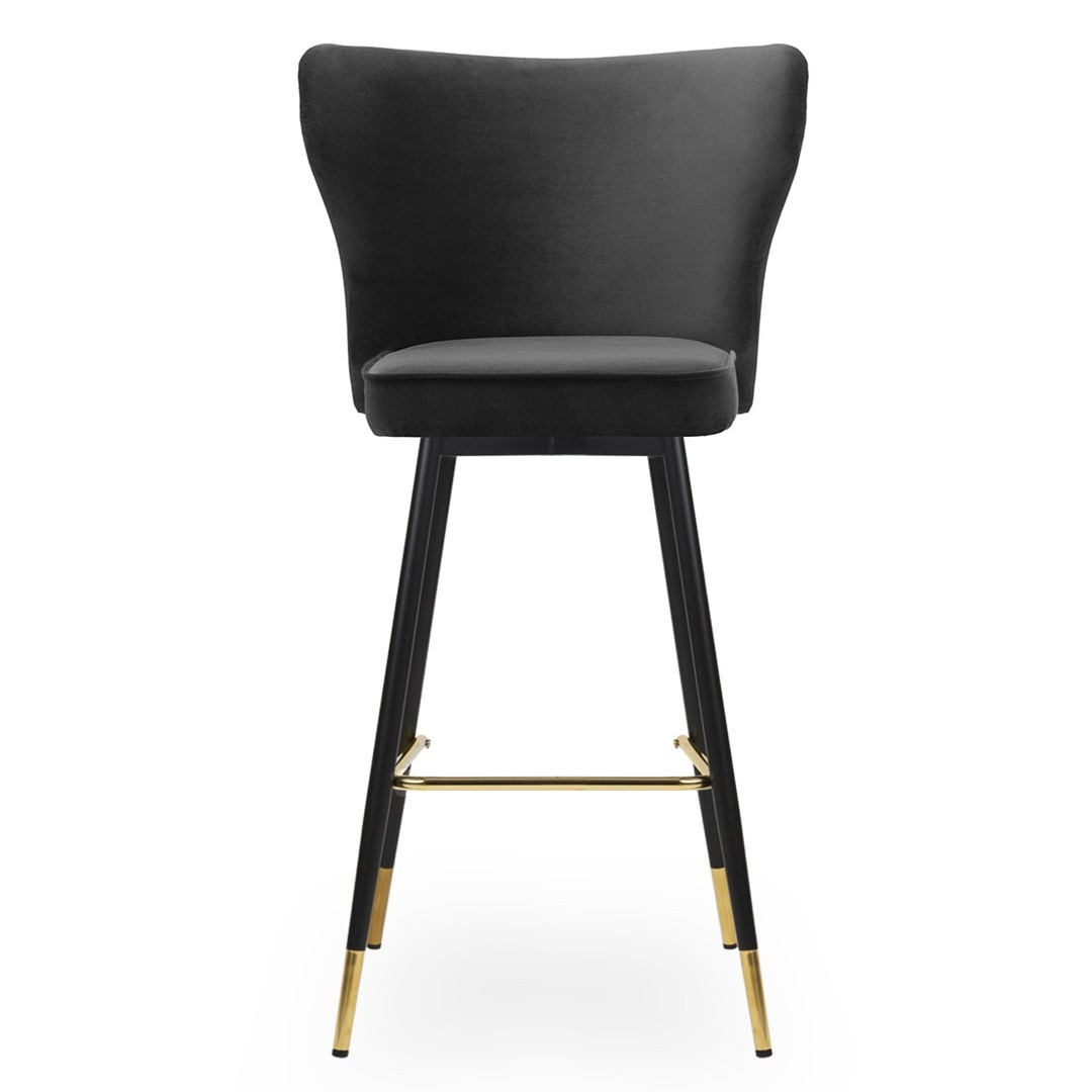 Poze Scaun de bar Modena negru picioare negru/gold - H70 cm