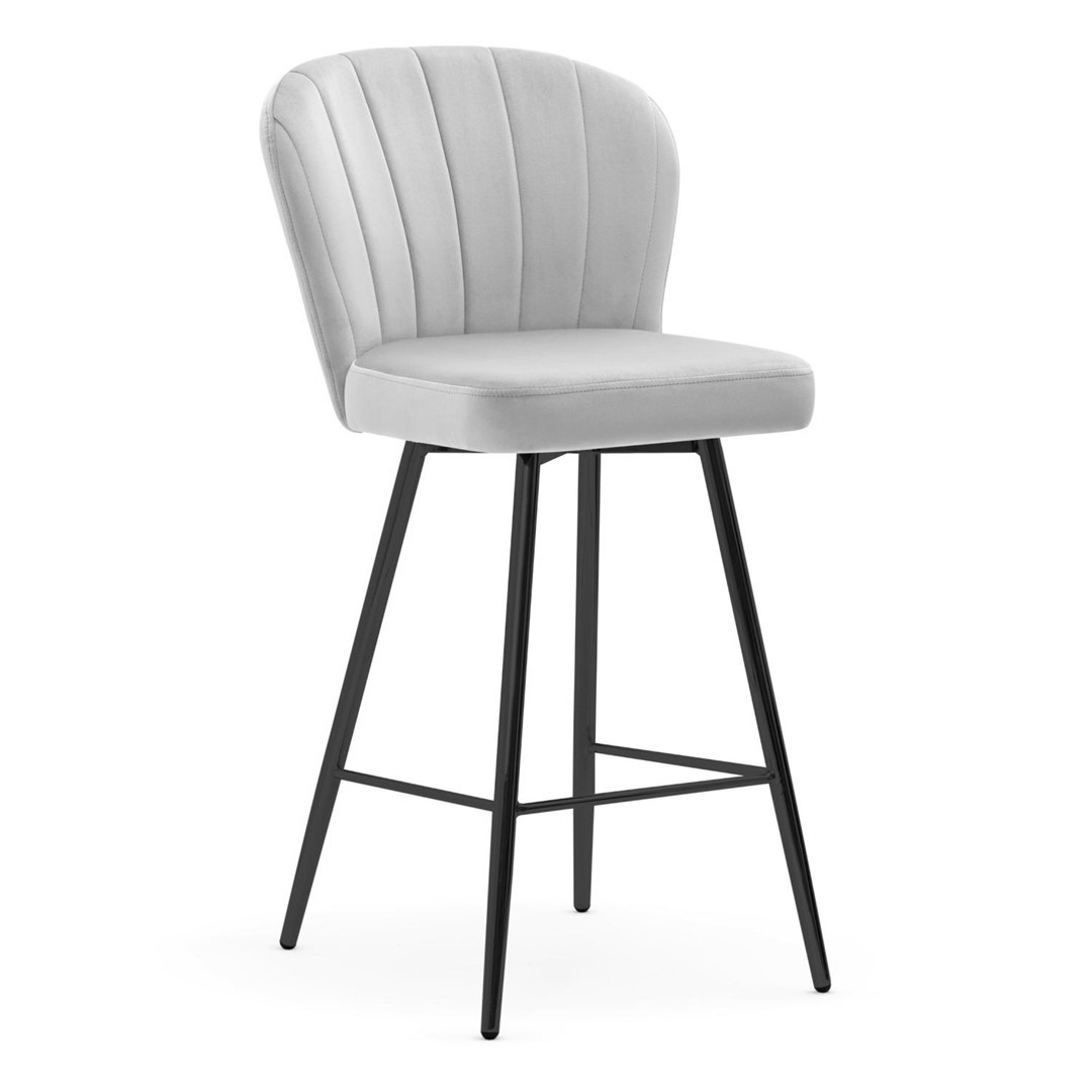 Poze Scaun de bar Shelly gri picioare negru - H107 cm