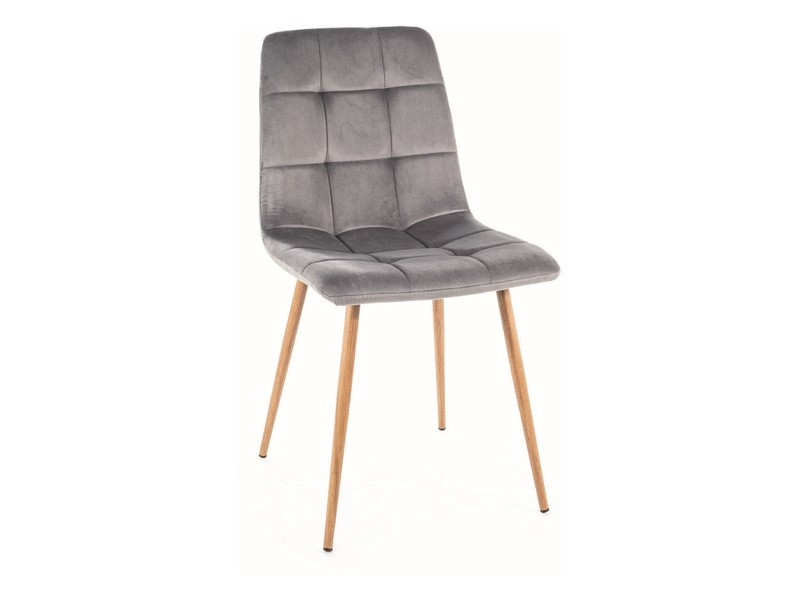 Poze Scaun Mila D velvet gri/stejar Blu14