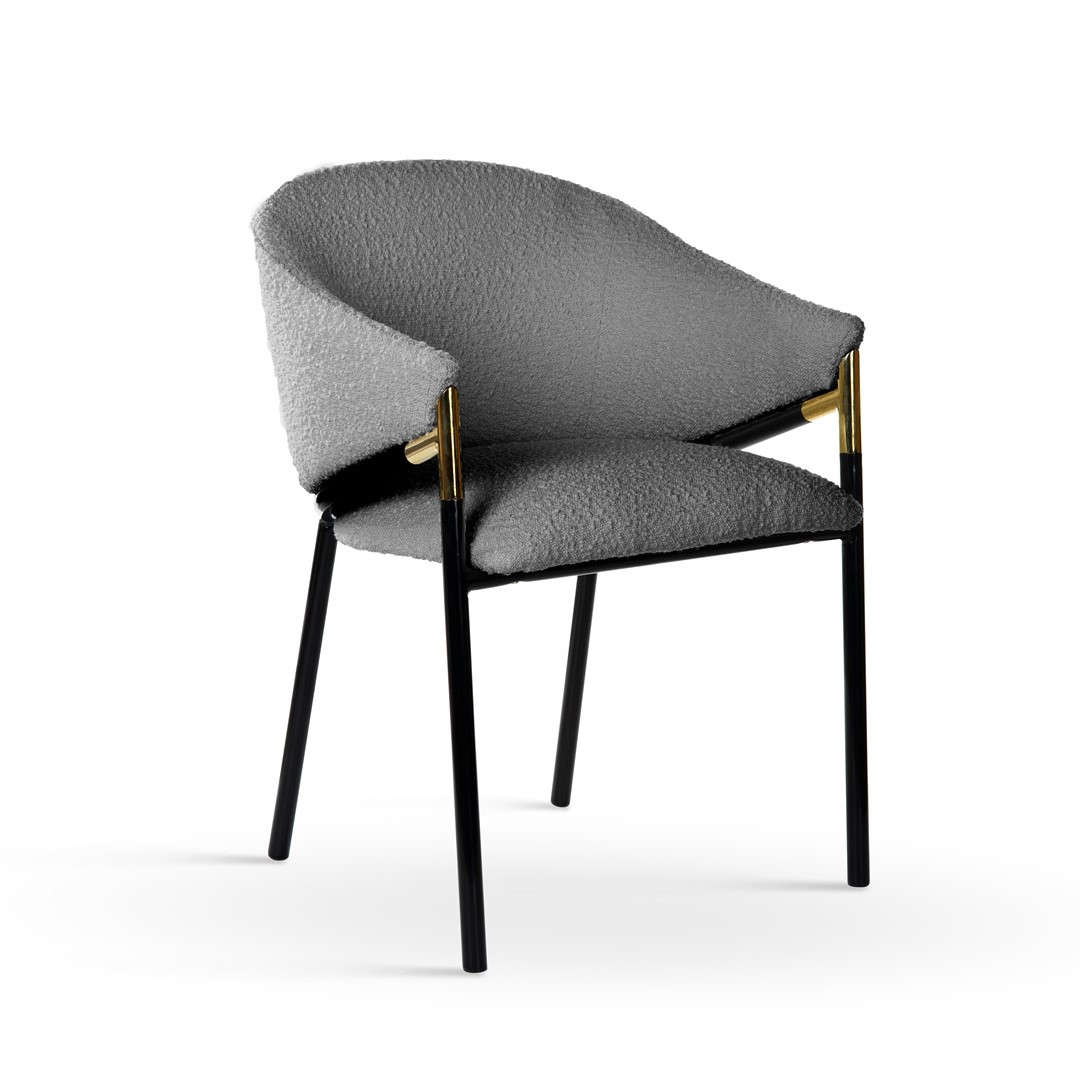 Poze Scaun plusat Fancy gri - H77 cm