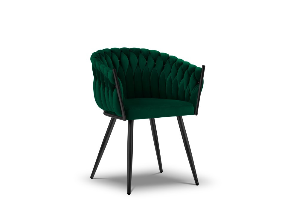 Poze Scaun tapitat cu catifea Shirley/picioare negre - H76 cm