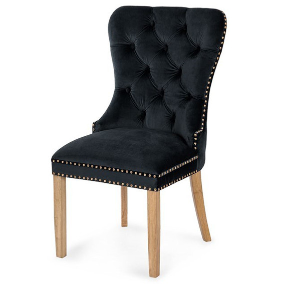 Poze Scaun tapitat Madame II Gold stejar-negru - H 101 cm