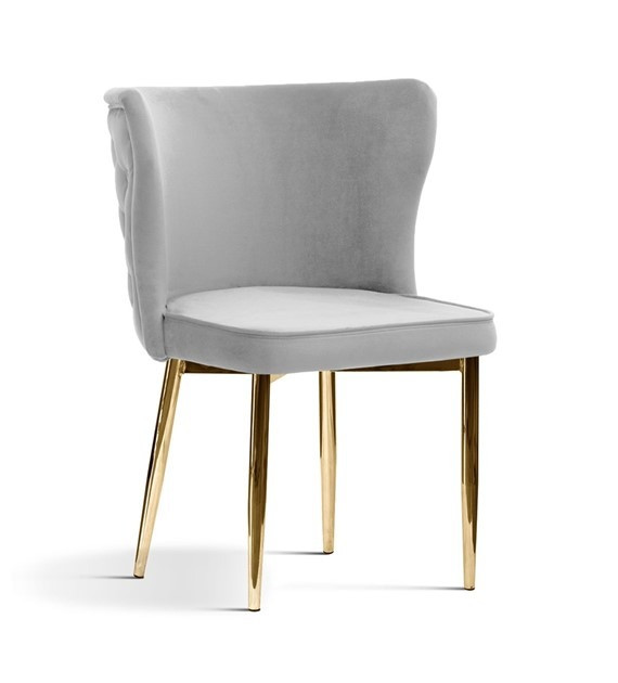 Poze Scaun tapitat Modena gri picioare gold - H86 cm