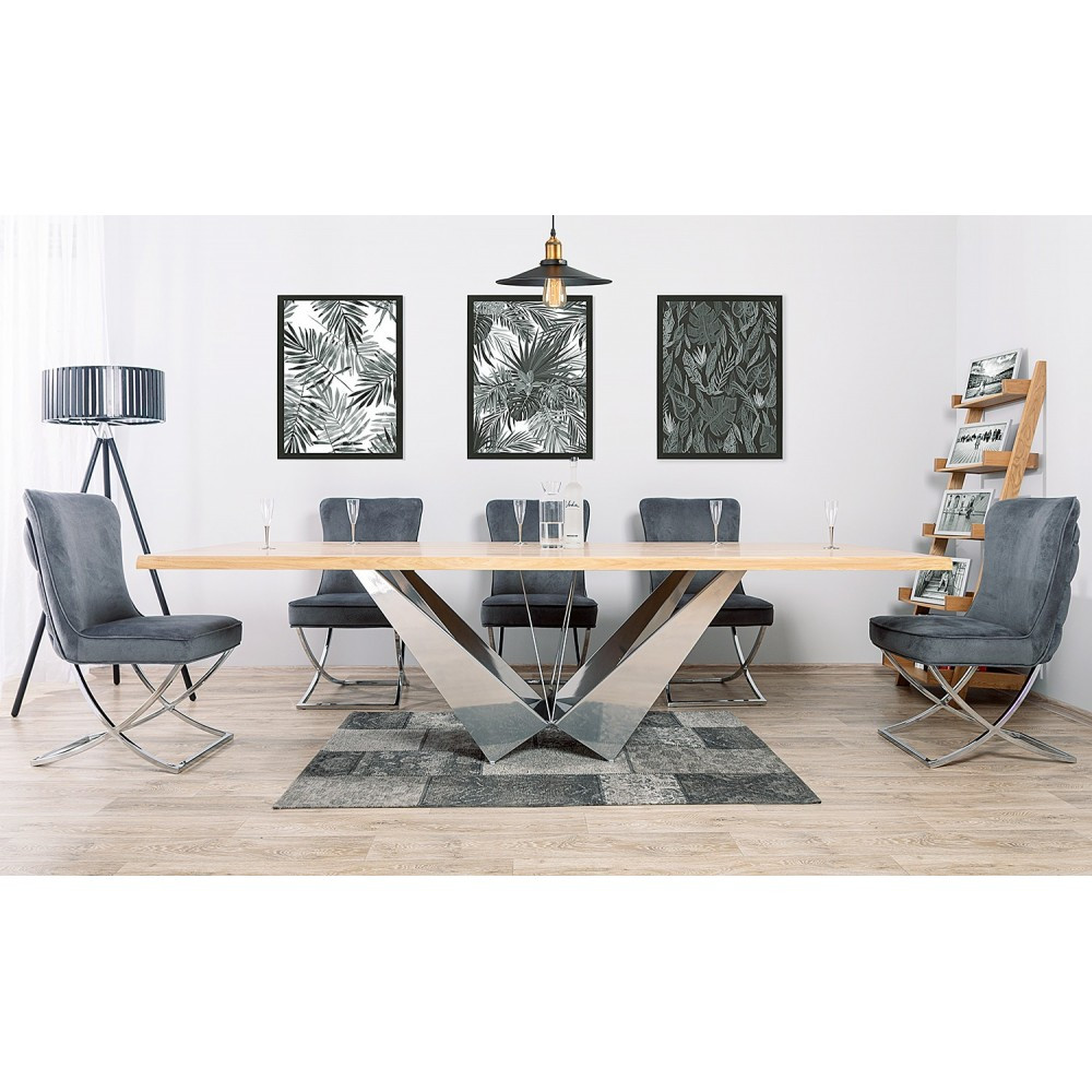 Poze Scaun tapitat Scarlet gri deschis/silver h97 cm