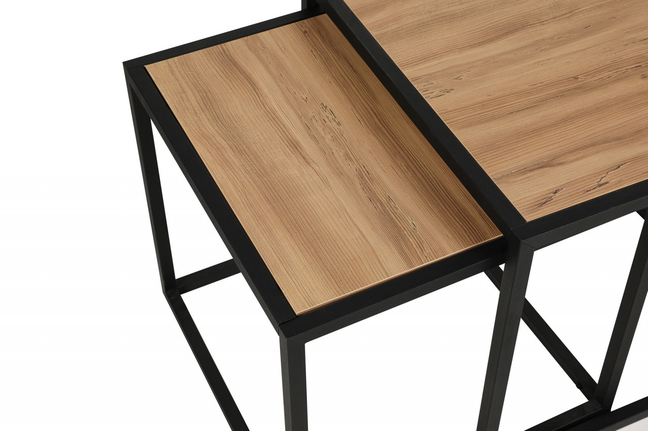 Poze Set 2 masute de cafea Atlantis stejar/negru