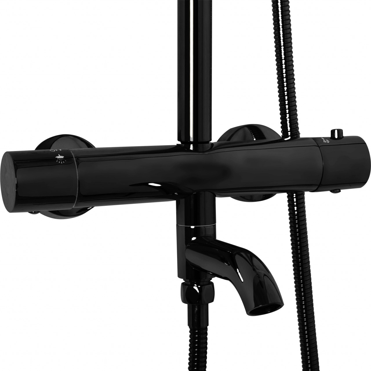 Poze Set de dus cu termostat Lungo negru metalic