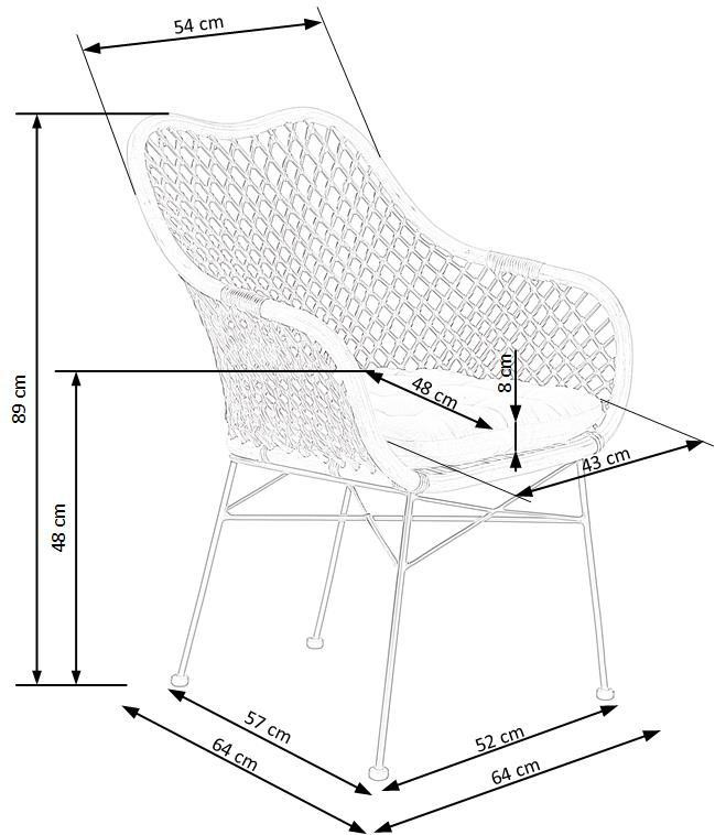 Poze Set masa extensibila Berlin L160-220 cm + 4 scaune K336 ratan natural