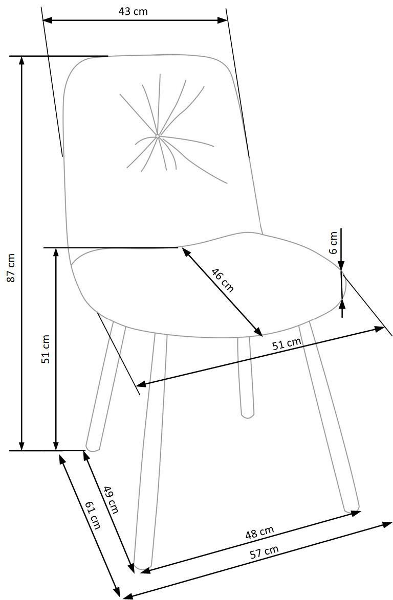 Poze Set masa extensibila Greg L124-168 cm + 4 scaune K422 gri