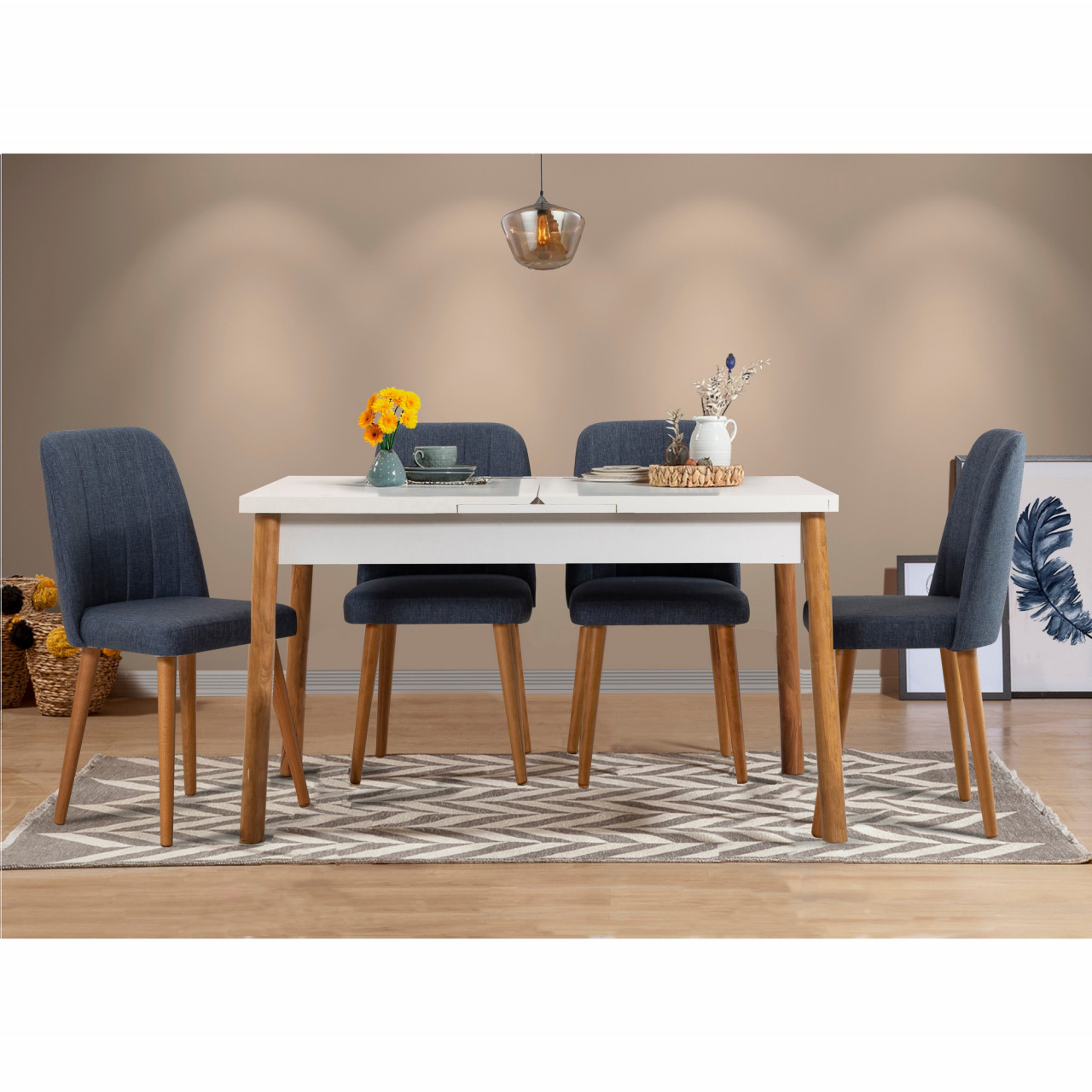 Poze Set masa extensibila si scaune (5 piese) Santiago Atlantic Navy Blue