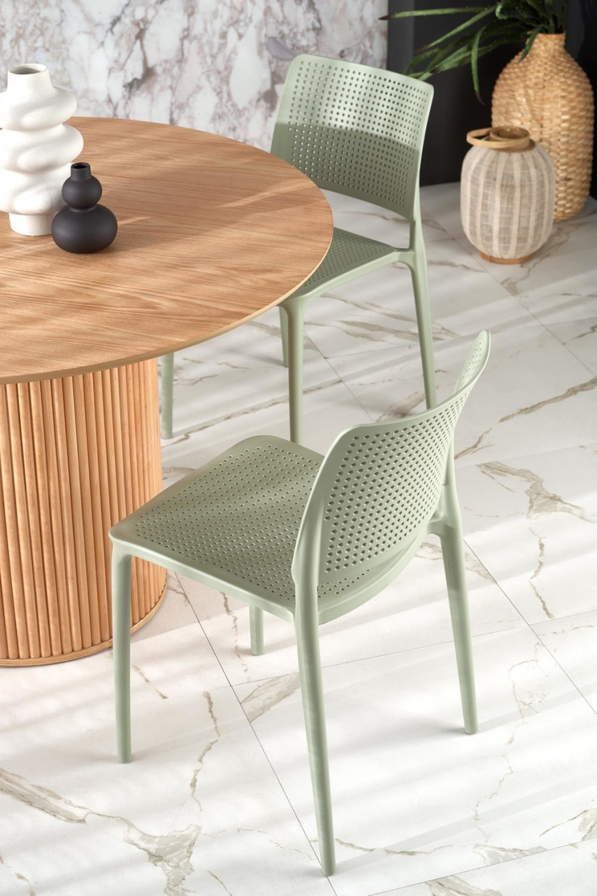 Poze Set masa rotunda Lopez + 4 scaune din plastic K514 menta