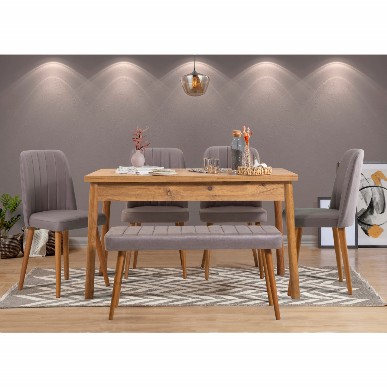 Poze Set masa si scaune (6 piese) Costa Atlantic Grey