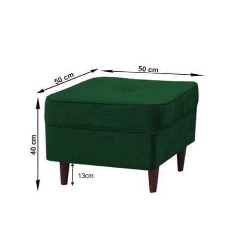Poze Taburet modern verde/nuc RUFINO 50lx40hx50a cm
