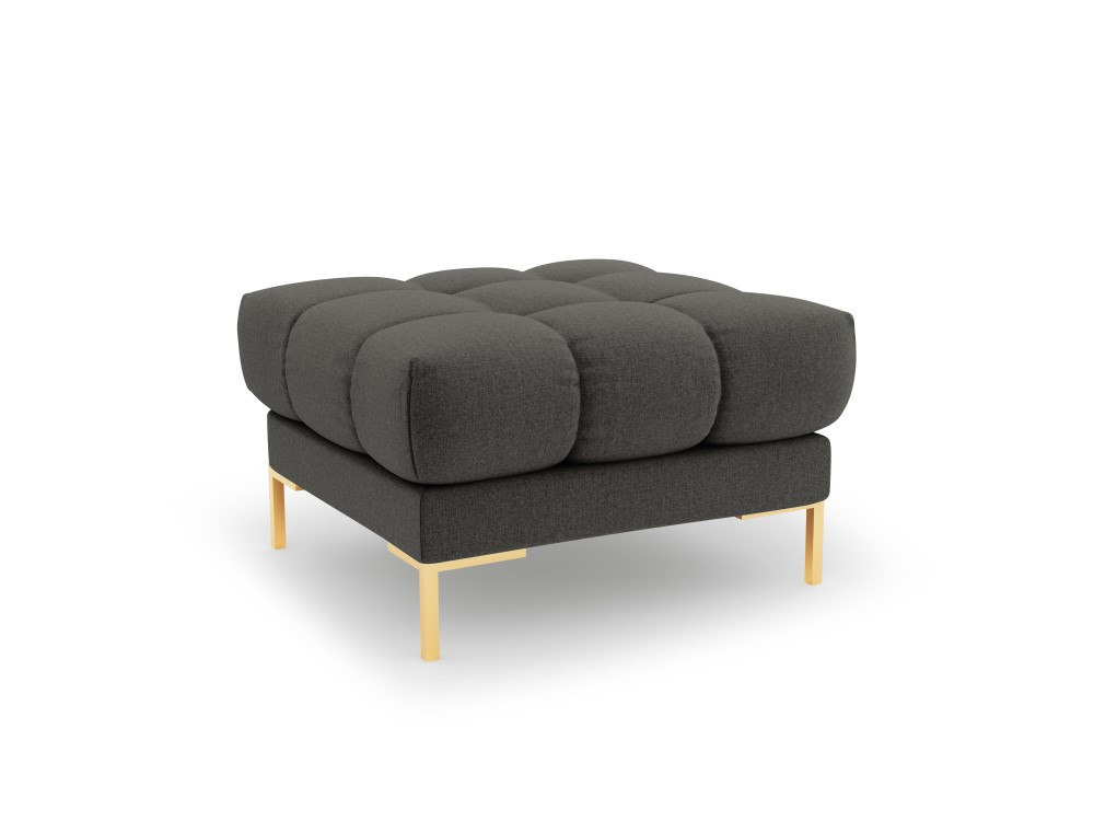 Poze Taburet tapitat Bali stofa/picioare gold – L60 x l60 x h41