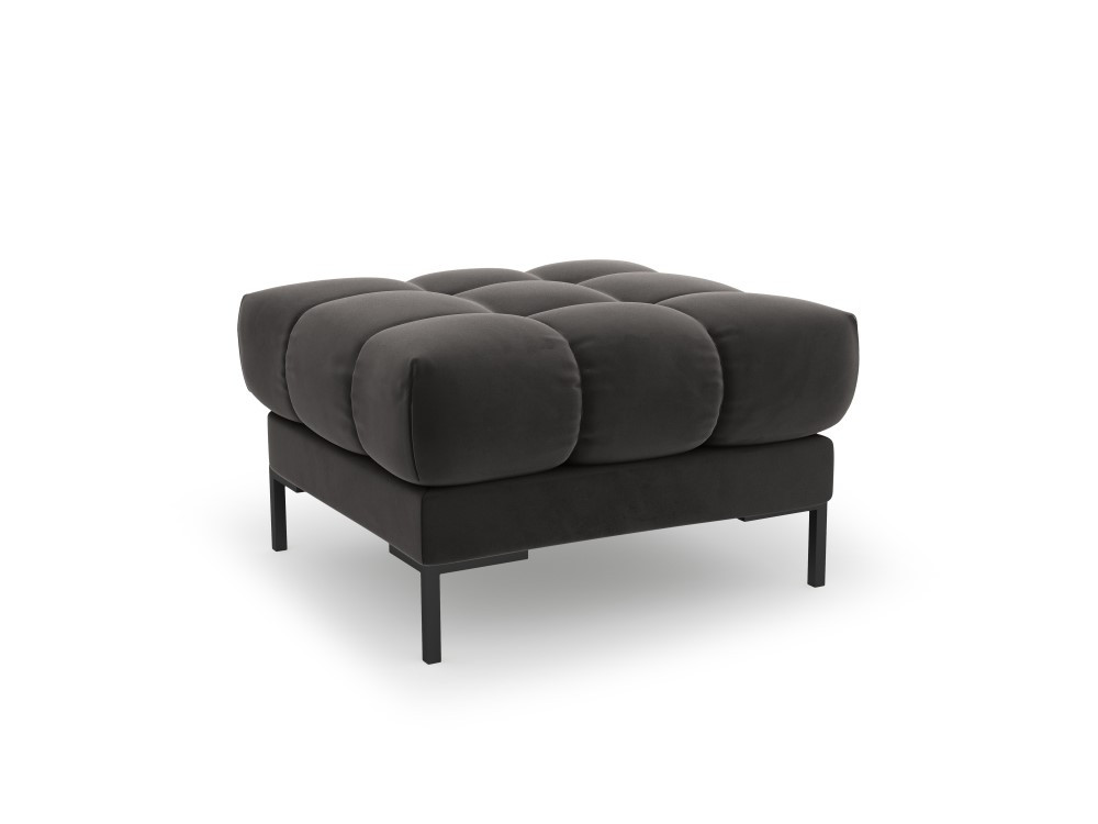 Poze Taburet tapitat Bali velvet/picioare negre – L60 x l60 x h41