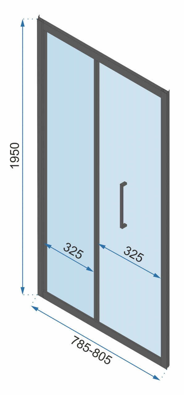 Poze Ușă pentru dus Rapid Fold sticla pliabilă – 80×195 cm