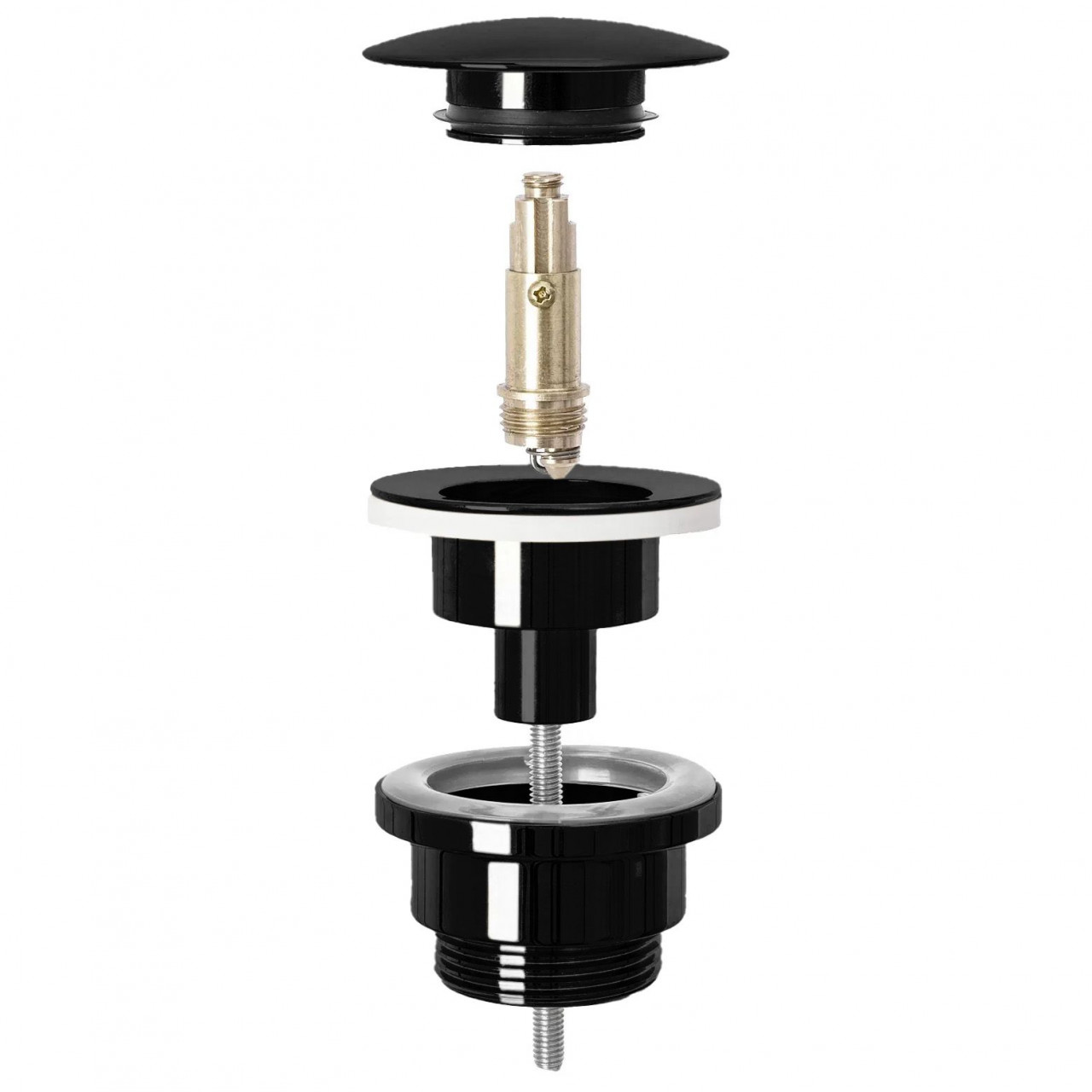 Poze Ventil lavoar click-clack universal negru metalic