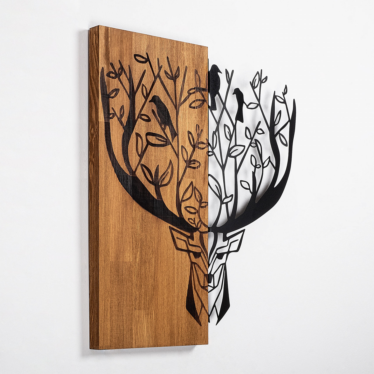 Poze Accesoriu decorativ de perete din lemn Deer 1
