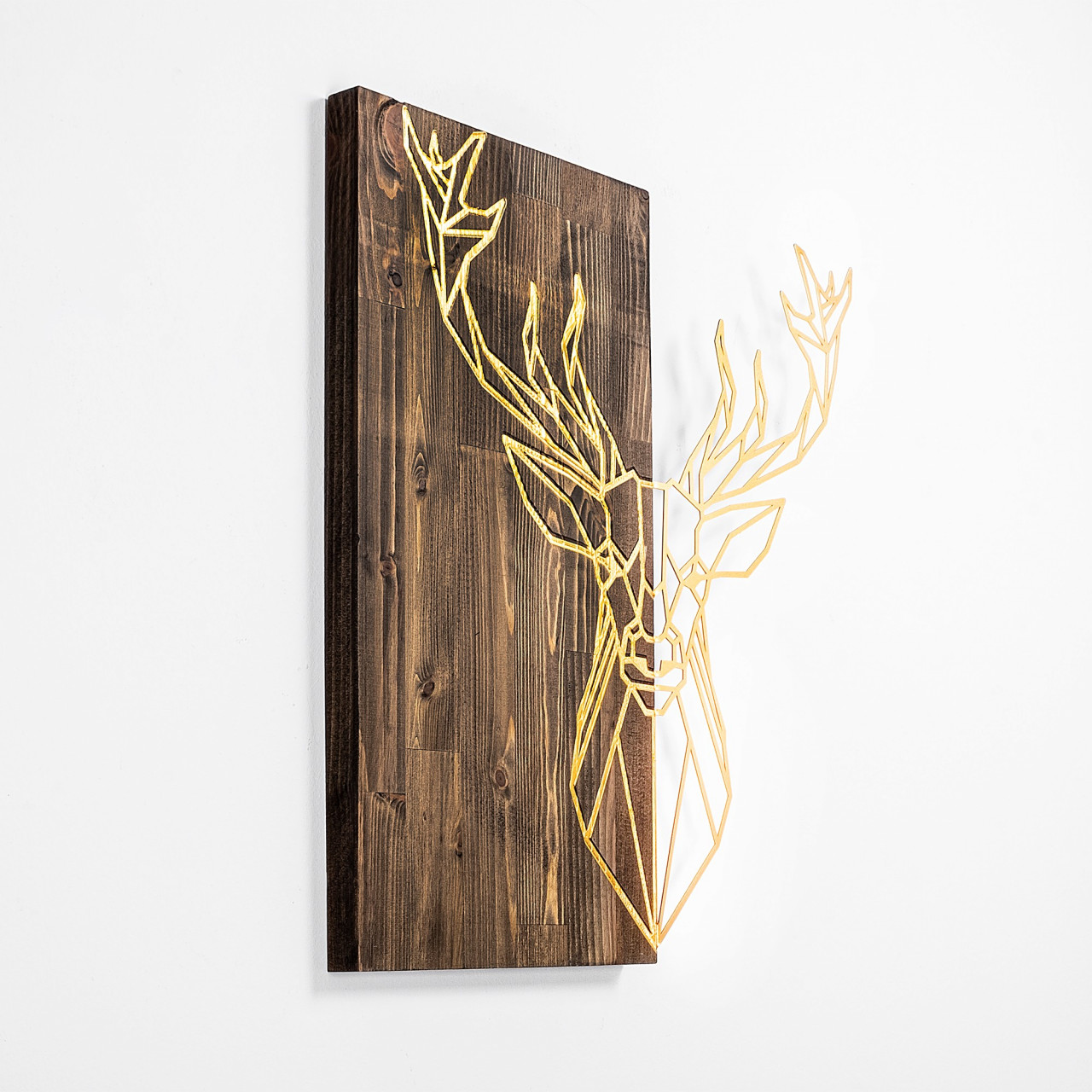 Poze Accesoriu decorativ de perete din lemn Deer1 auriu