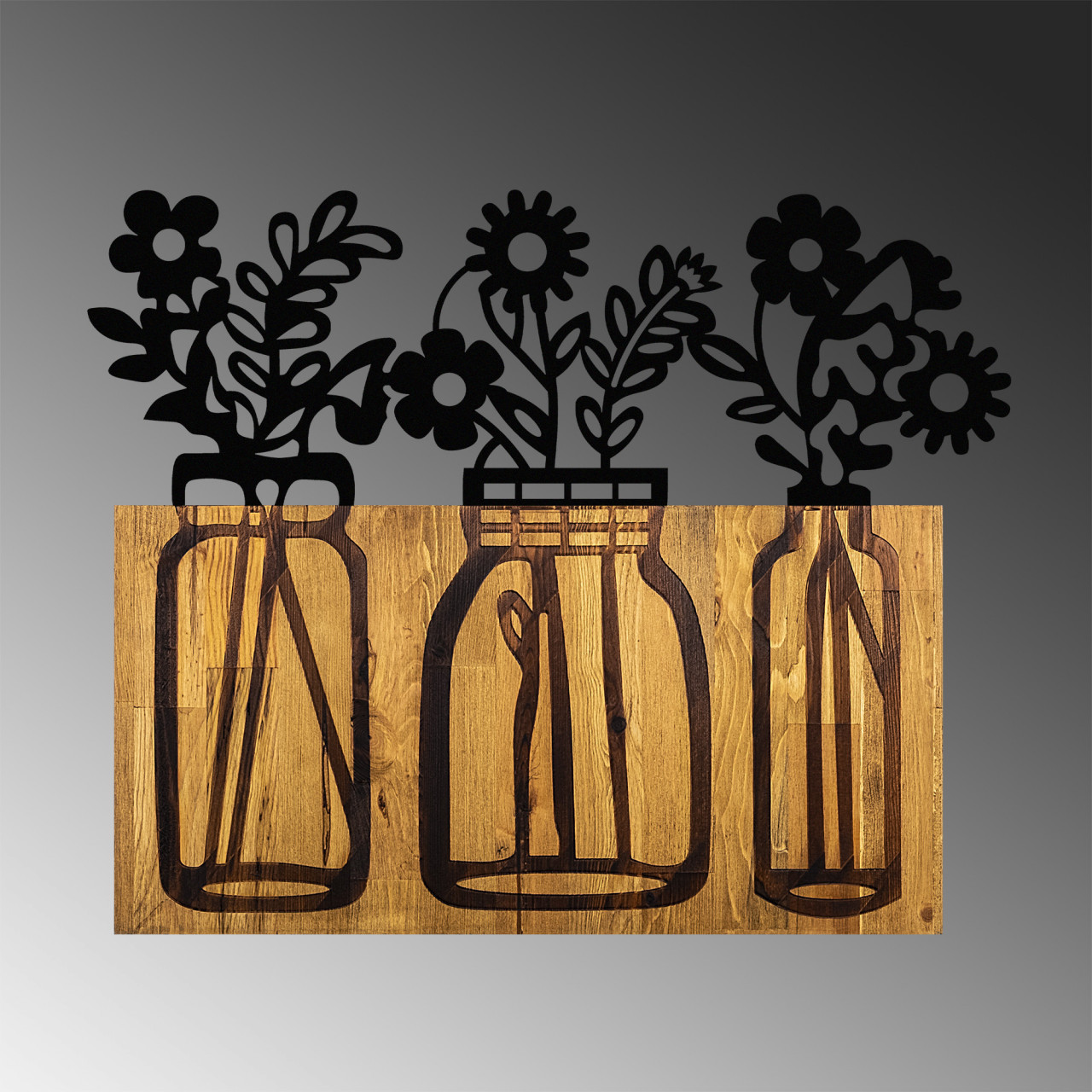 Poze Accesoriu decorativ de perete din lemn Flower 5
