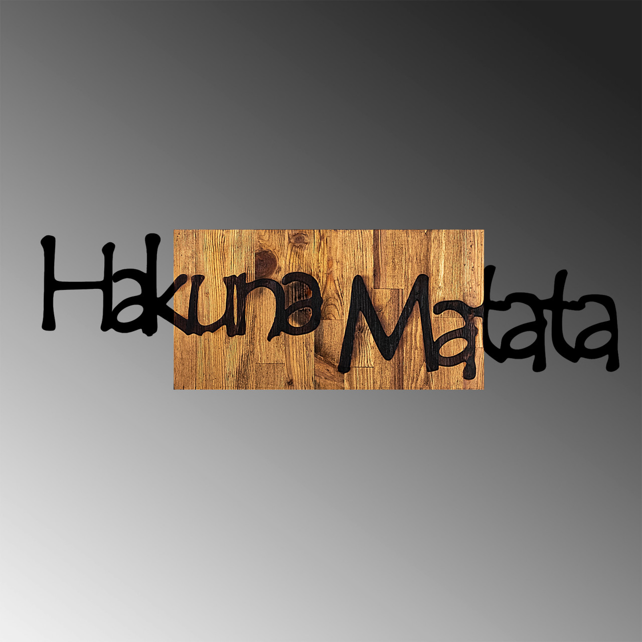 Poze Accesoriu decorativ de perete din lemn Hakuna Matata 4