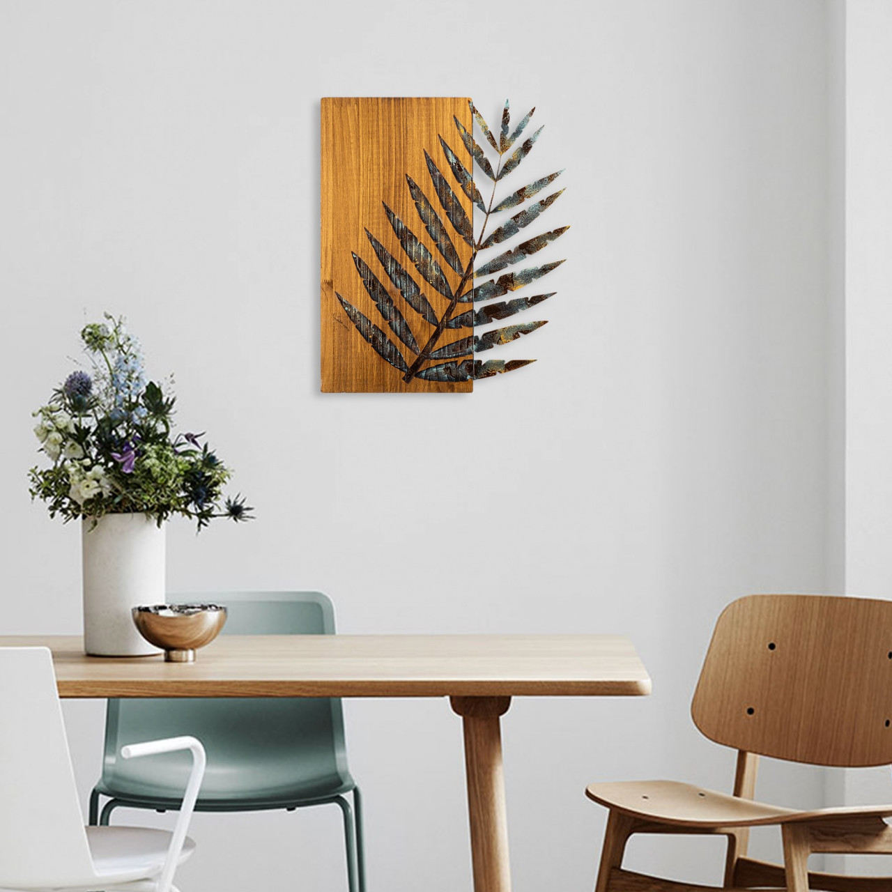 Poze Accesoriu decorativ de perete din lemn Leaf 3-1