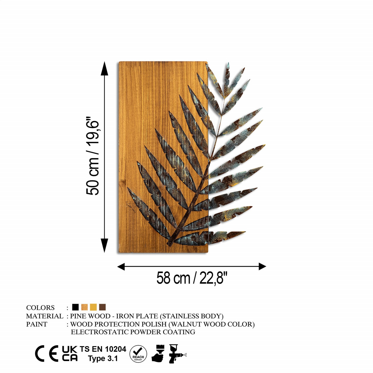 Poze Accesoriu decorativ de perete din lemn Leaf 3-1