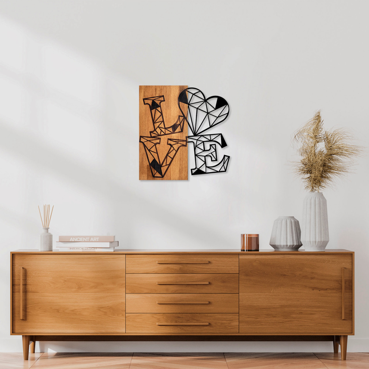 Poze Accesoriu decorativ de perete din lemn Love 1