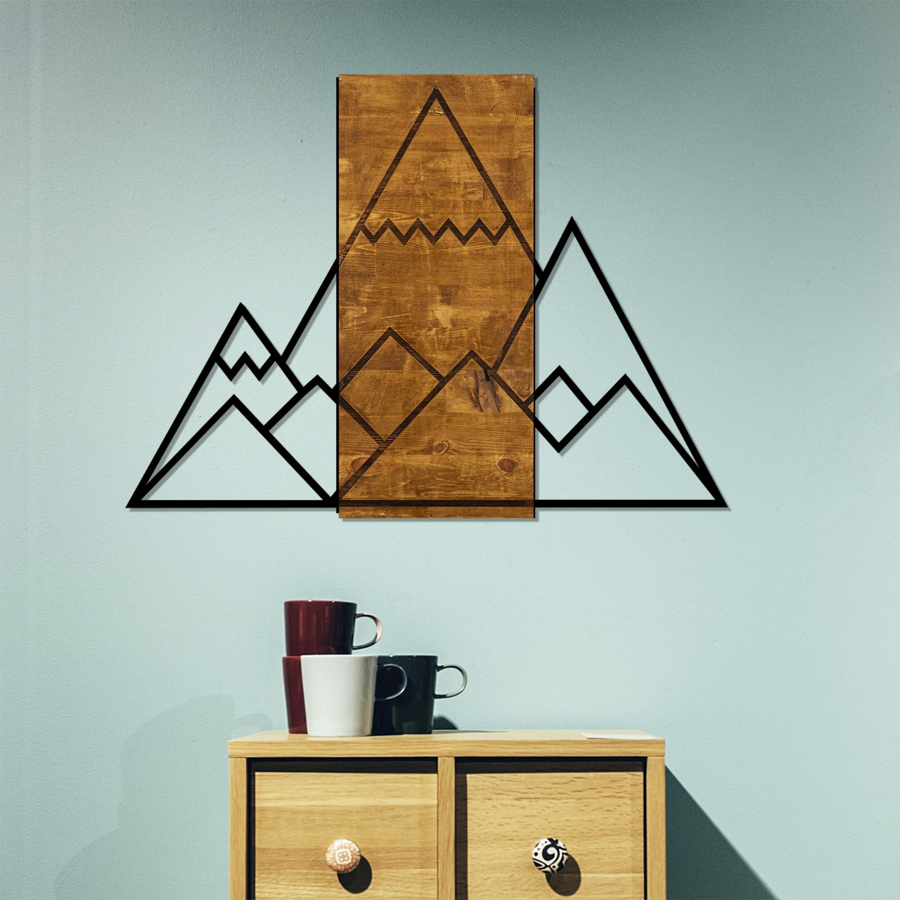 Poze Accesoriu decorativ de perete din lemn Mountain